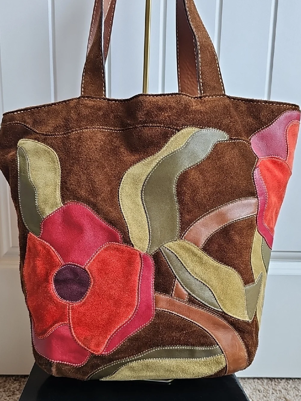 RARE Vintage 2006 Coach Limited Edition "Poppy for Peace" Suede Tote 9259 - EUC - Picture 7 of 15